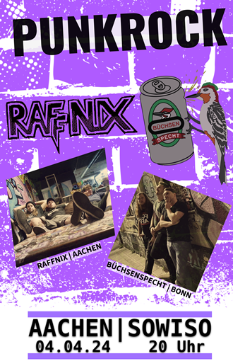 Flyer Konzert Sowiso Aachen mit Raffnix