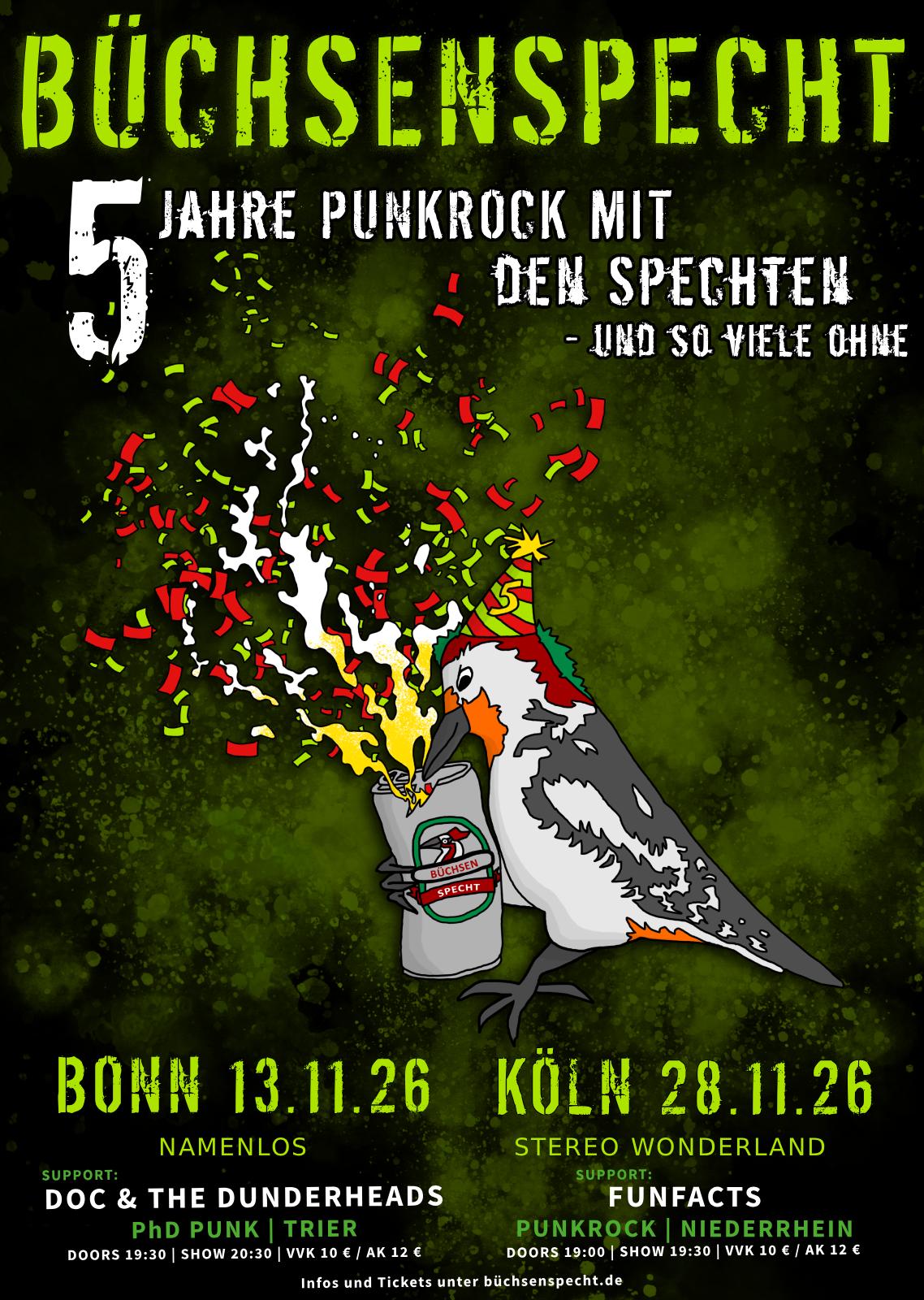 Plakat fünf Jahre mit den Spechten